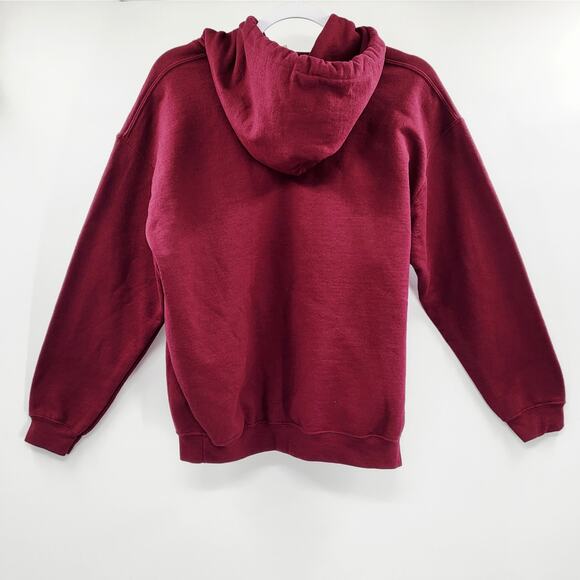 Kanye West GRADUATION Themed Dropout Bear Mascot Maroon Red Hoodie Men's Size M - Picture 4 of 8